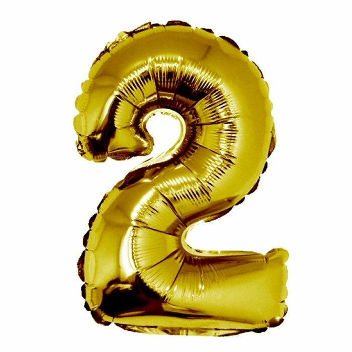 40" Gold Foil Number "2" Balloon