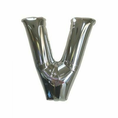 40" Silver Foil Letter "V" Balloon