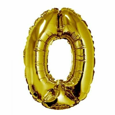 40" Gold Foil Number "0" Balloon