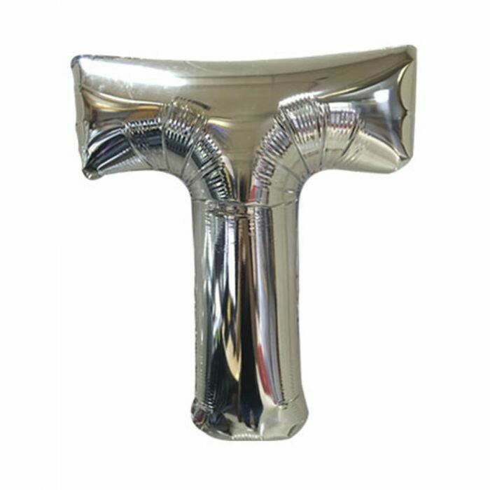40&quot; Silver Foil Letter &quot;T&quot; Balloon