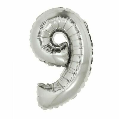 40" Silver Foil Number "9" Balloon