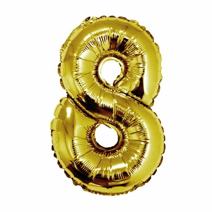 40" Gold Foil Number "8" Balloon