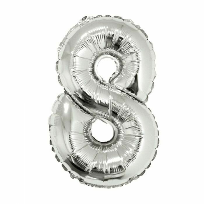 40&quot; Silver Foil Number &quot;8&quot; Balloon