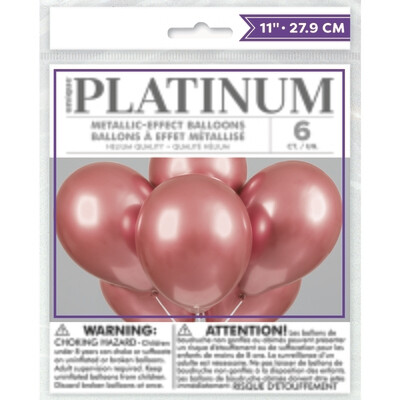 11" Platinum Rose Gold Balloon (6 per bag)