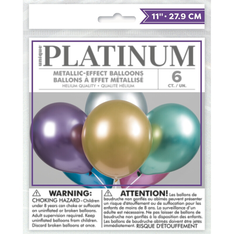 11" Platinum Assortment Balloon (6 per bag)