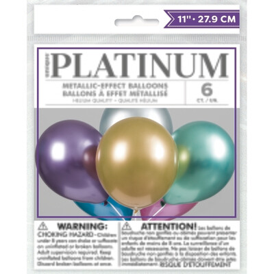 11" Platinum Assortment Balloon (6 per bag)