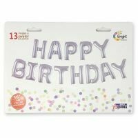 16 16" Air Filled Happy Birthday Letters in Silver Foil Balloons