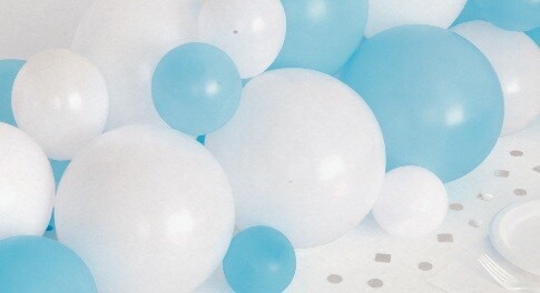 Blue Balloon Centerpiece Kit with Foil Confetti