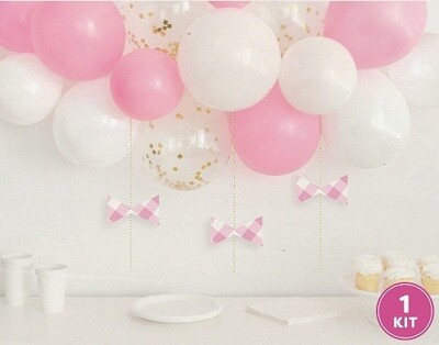 Pink Gingham Balloon Arch Kit