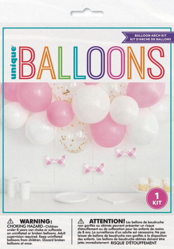 Pink Gingham Balloon Arch Kit