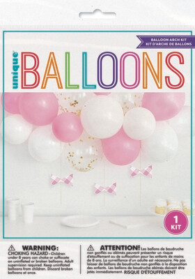 Pink Gingham Balloon Arch Kit