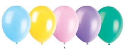 12 12" Assorted Premium Pastel Latex Balloons