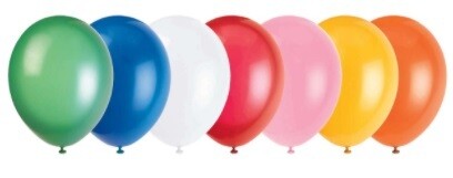 12 12" Assorted Premium Standard Latex Balloons
