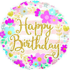 17&quot; Happy Birthday with glitter font Foil Balloons