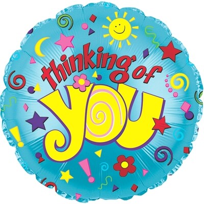 17" Thinking of You Sun and Stars Foil Balloon