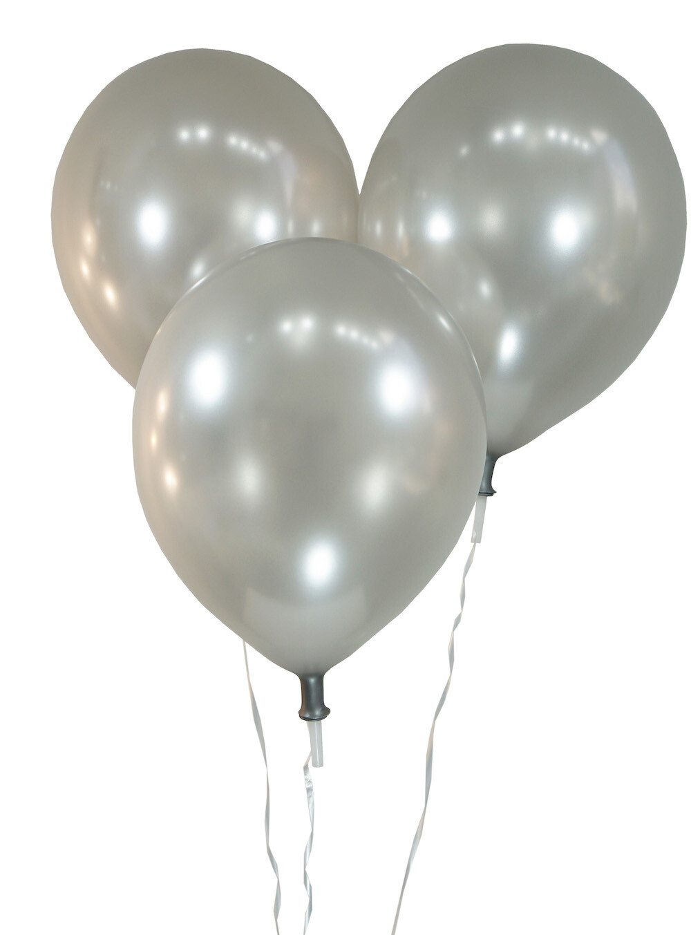 12" Metallic Silver Latex Balloons - 72 ct