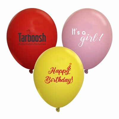 Standard Colored Custom Printed Latex Balloons - 1 ink color