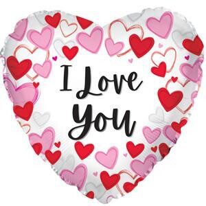 17&quot; ILY Heart Border Foil Balloon