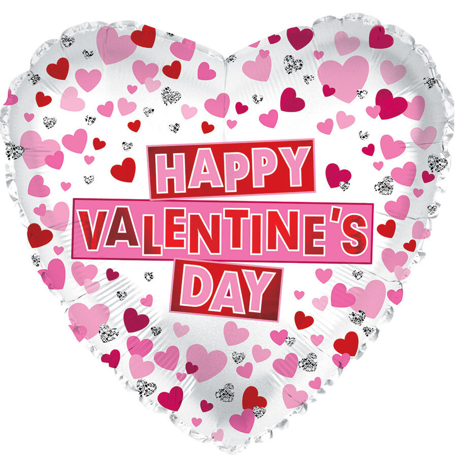 17&quot; Happy Valentine&#39;s Day Red &amp; Pink Hearts