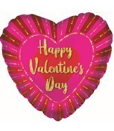 17" Happy Valentine's Day Balloon Gold Foil Beads Balloon