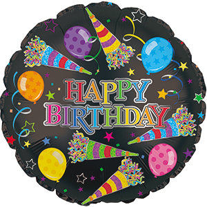 17&quot; Rainbow Happy Birthday Party Horn Foil Balloon