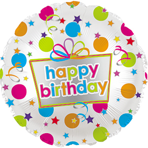 17&quot; Happy Birthday Dots Foil Balloon