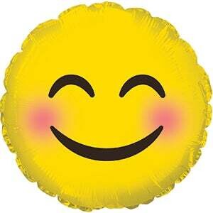 17" Blushing Smiley Face Foil Balloon