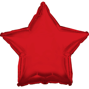 17" Red Star Foil Balloon