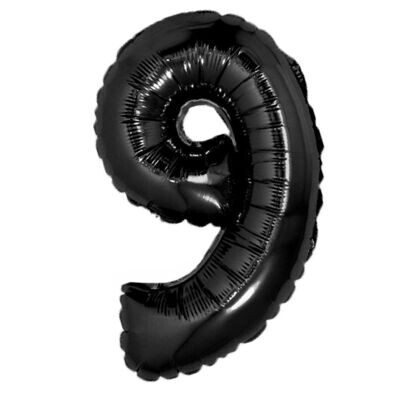 40" BLACK Foil Number "9" Balloon