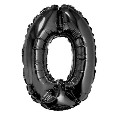 40 40" BLACK Foil Number "0" Balloon