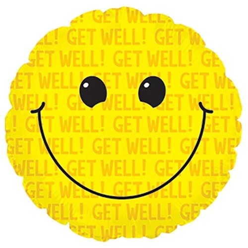 17&quot; Get Well Soon Smiley Face  Foil Balloon