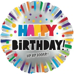 17" Happy Birthday Happy Colors Foil Balloons