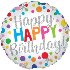 17&quot; HAPPY BIRTHDAY Big Dots - foil balloon