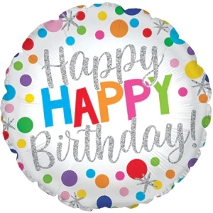 17" HAPPY BIRTHDAY Big Dots - foil balloon