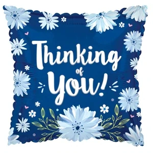 17&quot; Thinking of You Blue Daisies Foil Balloon