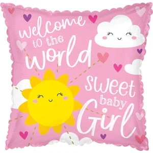 17&quot; Welcome To The World Baby Girl Foil Balloon