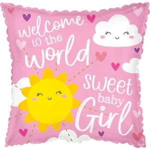 17" Welcome To The World Baby Girl Foil Balloon