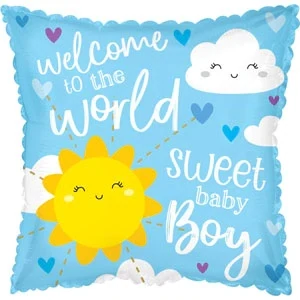 17&quot; Welcome To The World Baby Boy Foil Balloon