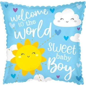 17" Welcome To The World Baby Boy Foil Balloon