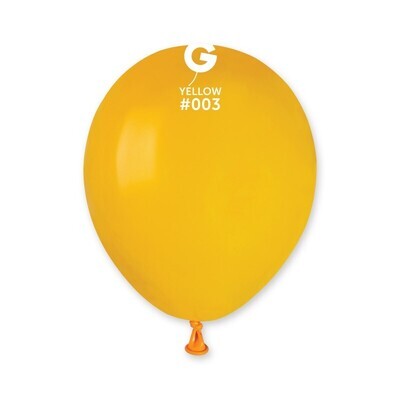 5" Latex Balloon- Yellow #003 - A50