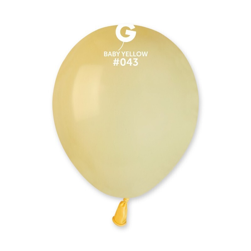 Baby yellow colored Gemar 5&quot; latex balloon