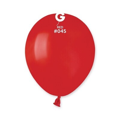 5" Latex Balloon- Red #045 - A50
