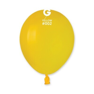 5" Latex Balloon- Yellow #002 - A50