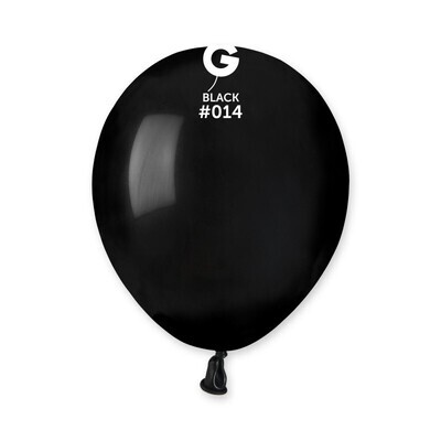 5" Latex Balloon- Black #014 - A50