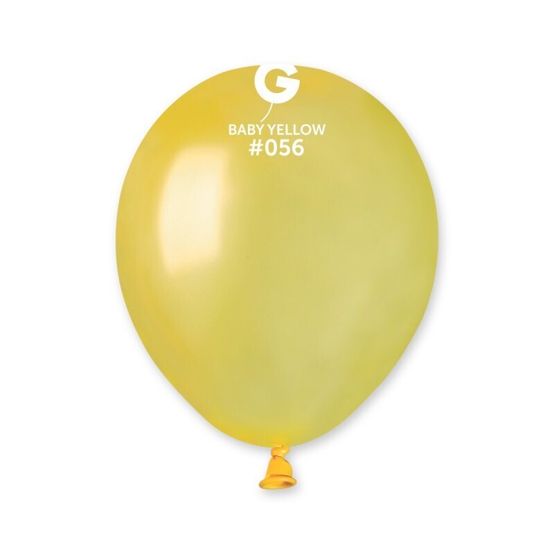 Metallic baby yellow colored Gemar 5&quot; latex balloon