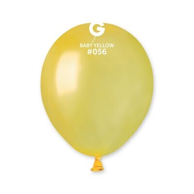 5" Latex Balloon- Metallic Baby Yellow #056 - A50