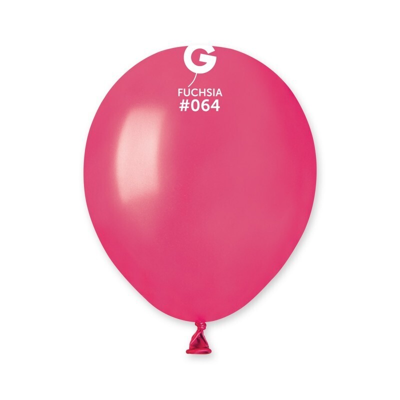 Metallic fuchsia colored Gemar 5" latex balloon