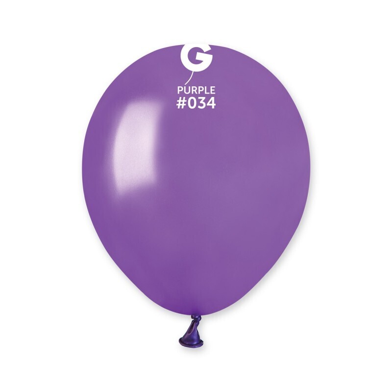 Metallic purple colored Gemar 5" latex balloon