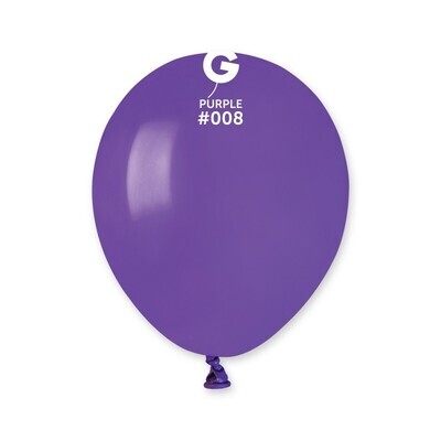 5" Latex Balloon- Purple #008 - A50