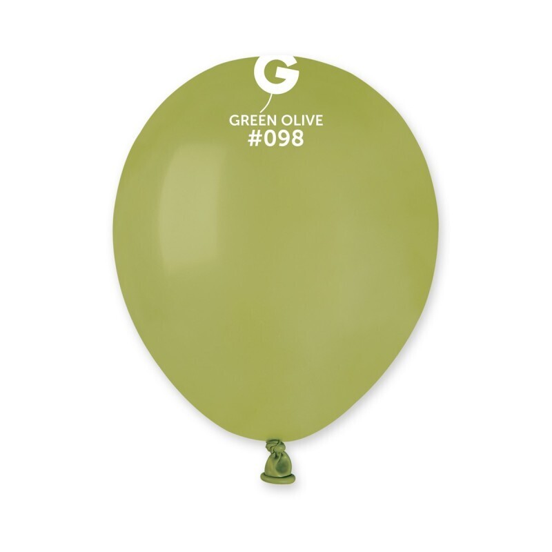 Olive green colored Gemar 5&quot; latex balloon
